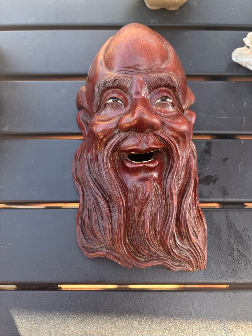 Vintage Chinese wood carved head